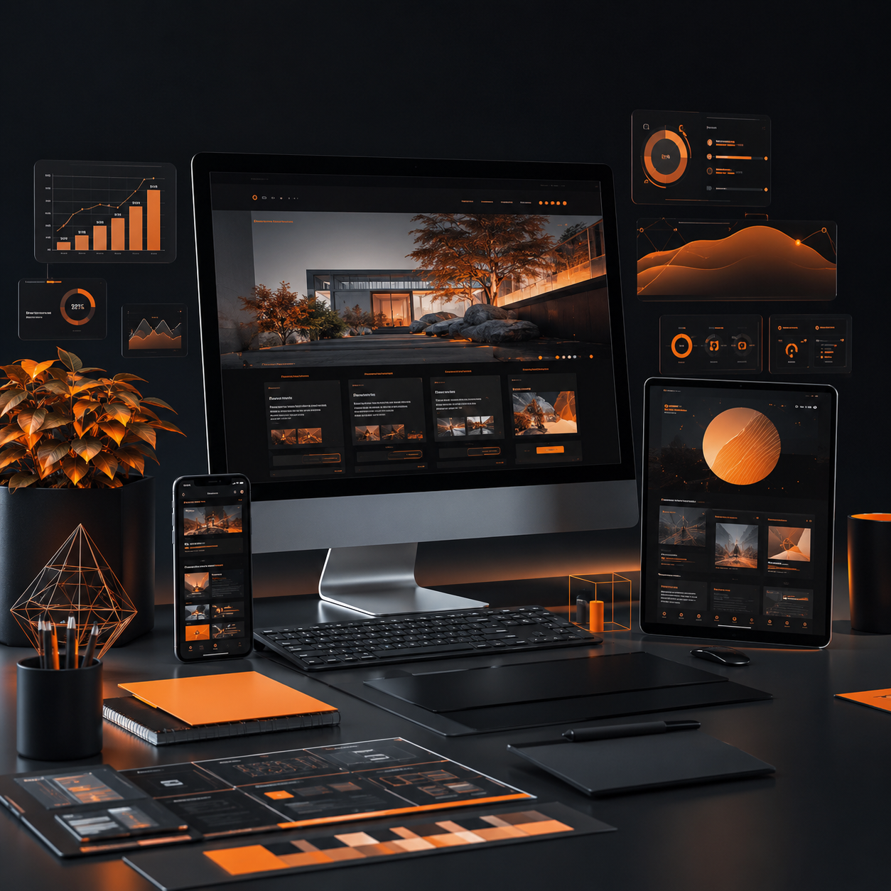 Website design, search engine optimization, Google Ads, branding, and digital marketing services geared towards lead generation and business growth.